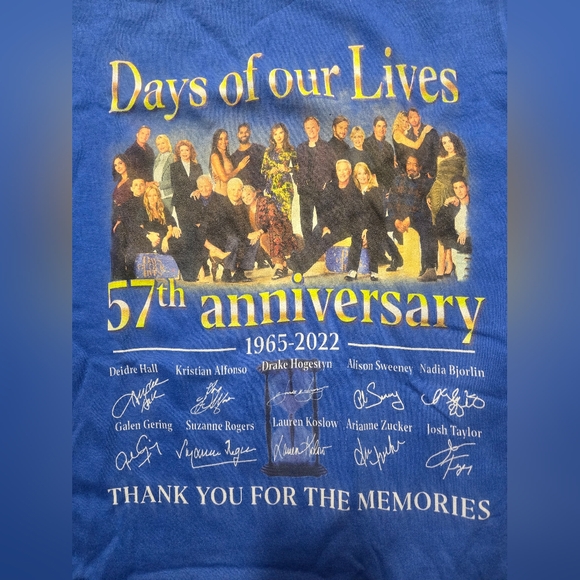 Days of Our Lives 57th Anniversary t-shirt. XL. Brand new. Never worn - Picture 2 of 5